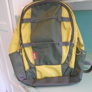 Dark Green Levi's Bookbag/Backpack 3 Zippered Area Loads of Pockets